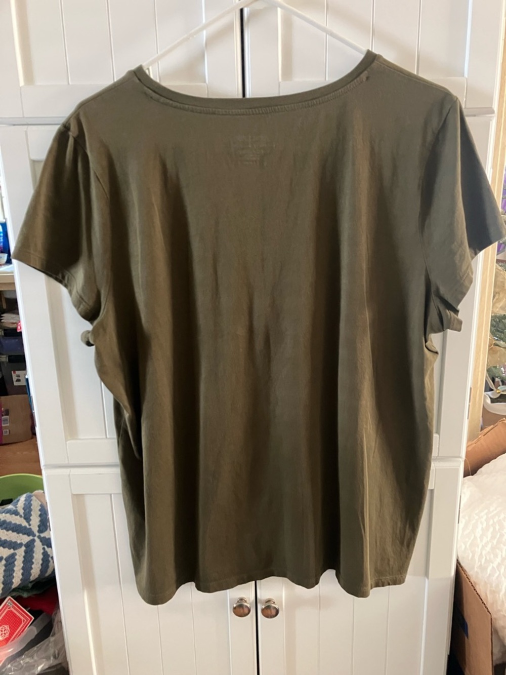 Chico's Olive Green Short Sleeve Crewneck Tee Size 3 - Picture 5 of 7
